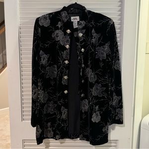 VINTAGE J.B.S LTD velvet sparkly embroidered blazer